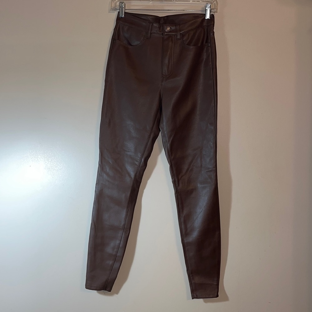 28" Free People Long & Lean High Waist Faux Leather Pants